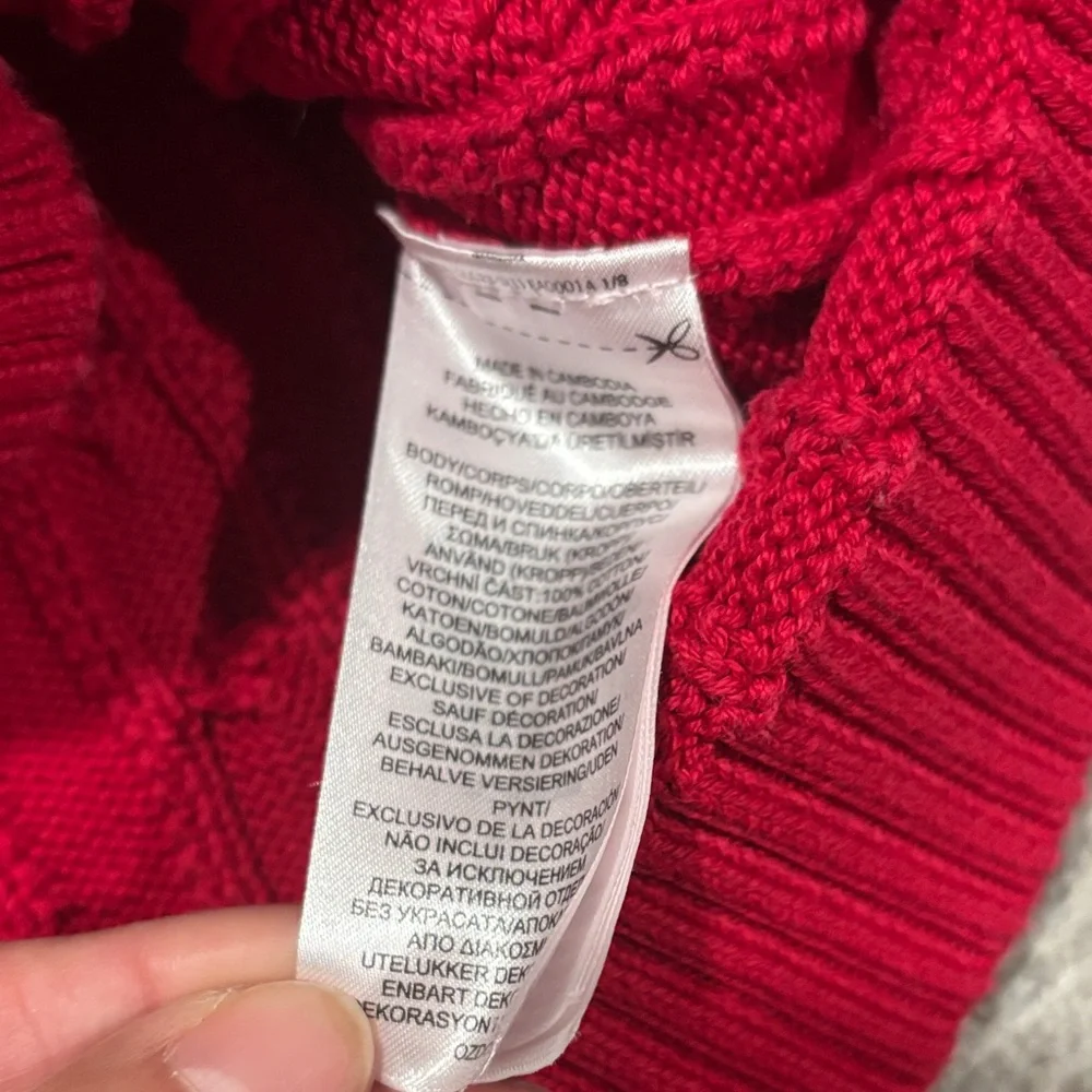Lauren Ralph Lauren Red Cable Knit Sweater size L - Picture 10 of 12